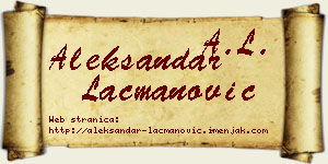 Aleksandar Lacmanović vizit kartica